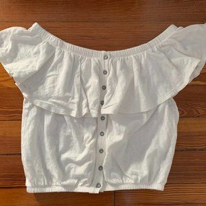 Free People off the shoulder button down top